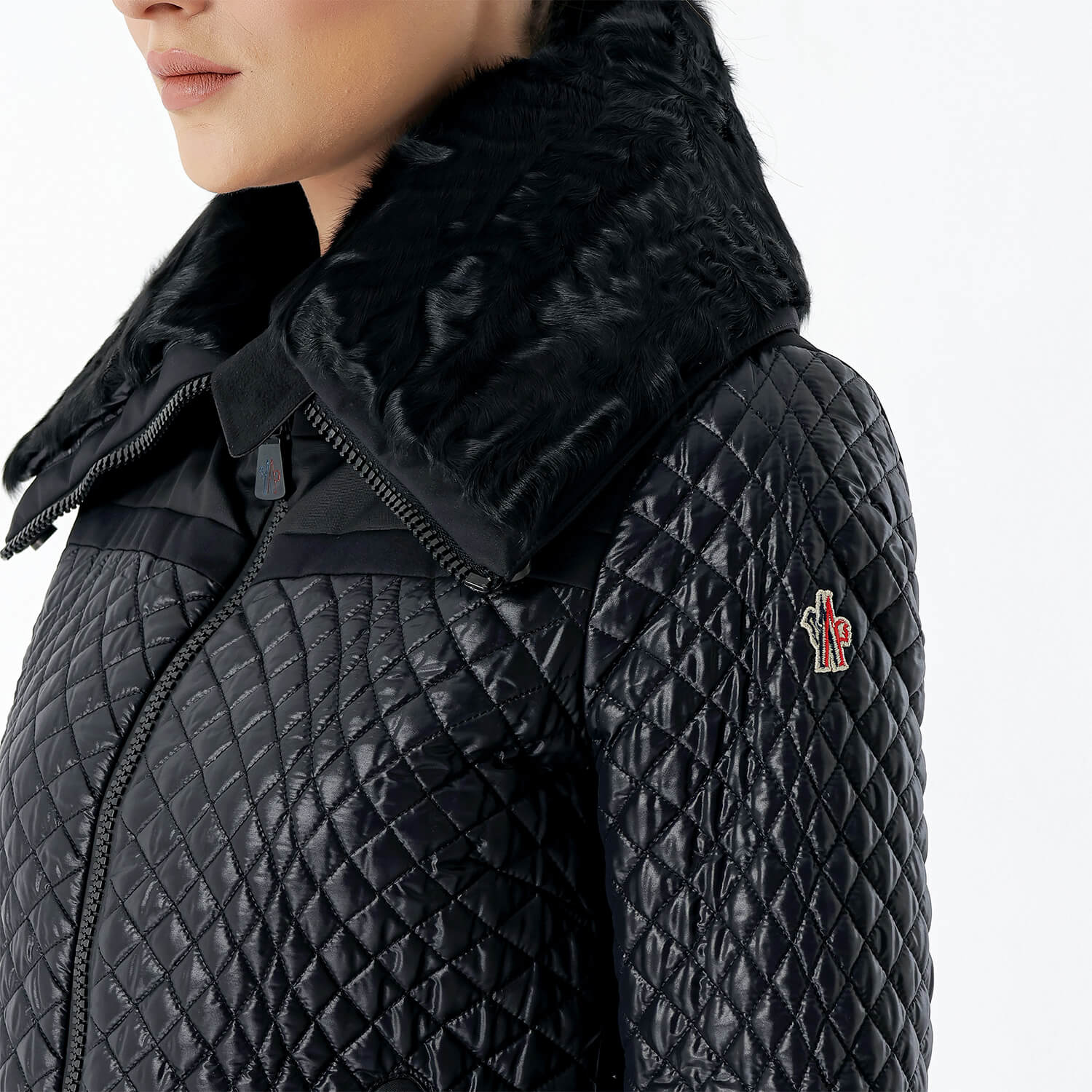 Moncler - Black Quilted & Fur Jacket